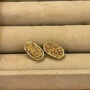Ellie Gold Stud Earrings in Gold Drusy